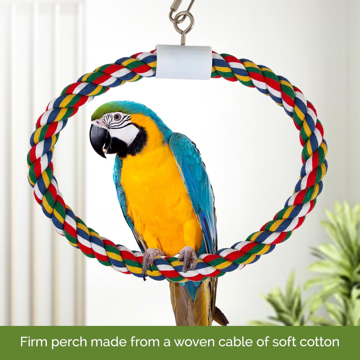 Large Pet Swing Perch – Bird Cage Hanging Toy