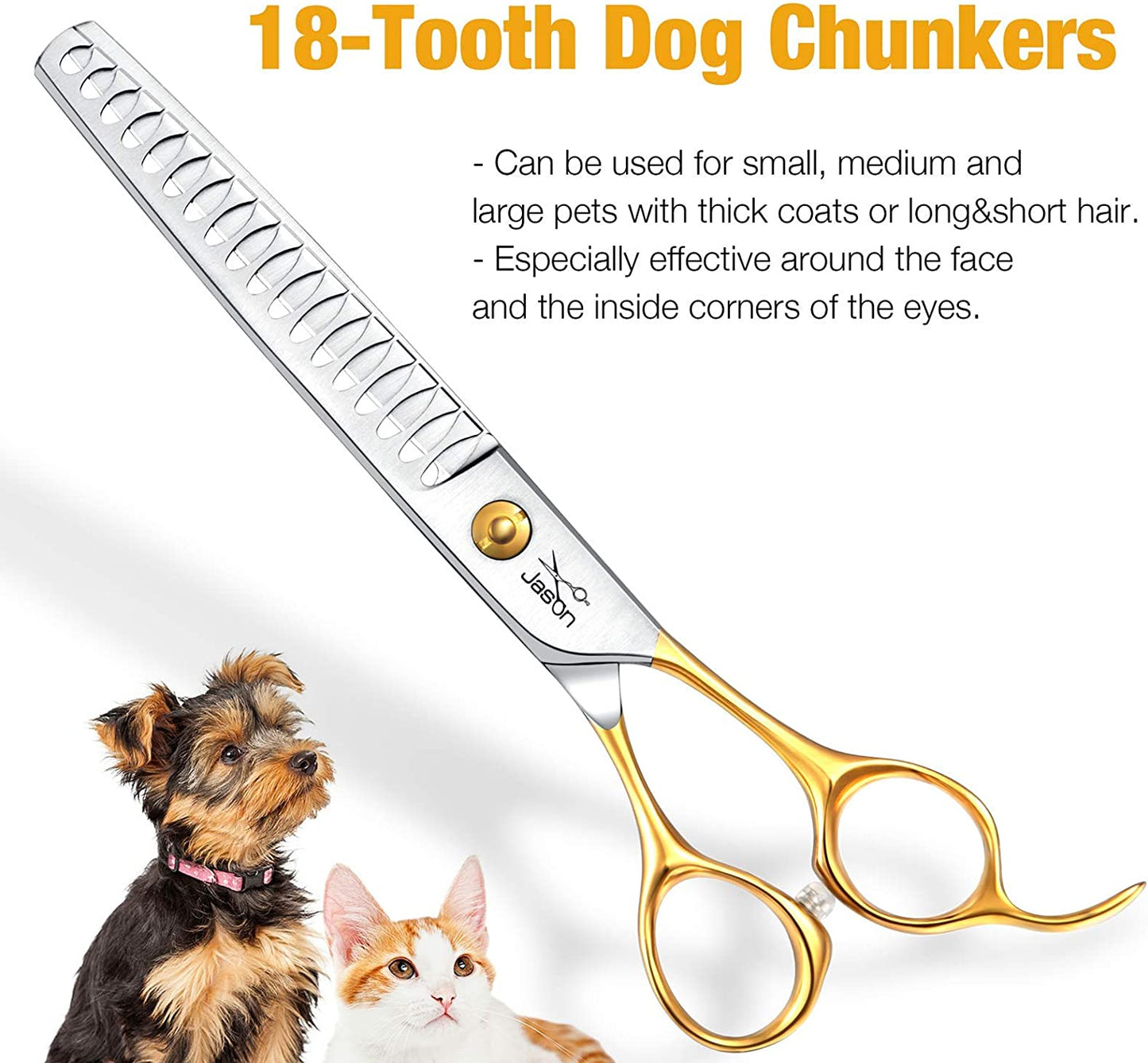 7.5" (19 cm) Pet Grooming Chunker Shears – 18-Tooth Thinning Scissor for Dogs & Cats