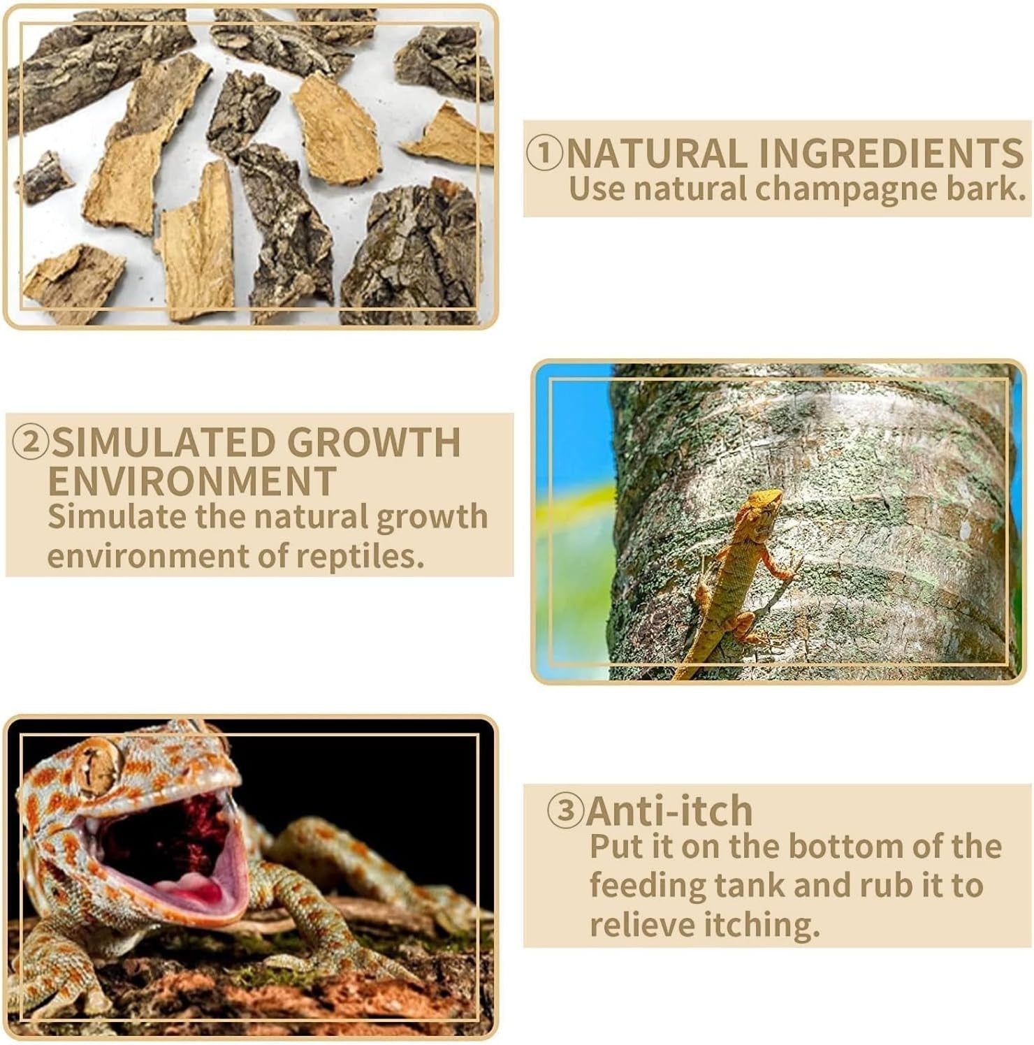 Natural Cork Terrarium Background Set, 15.7×11.8In (40 × 30 cm), 2 pcs